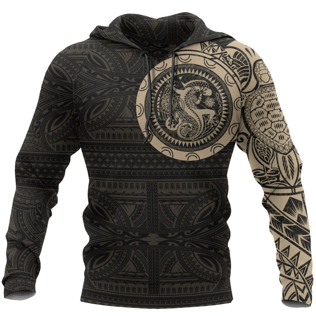 Polynesian Hoodie Polynesian Tribal Lizard Tattoo Style A7