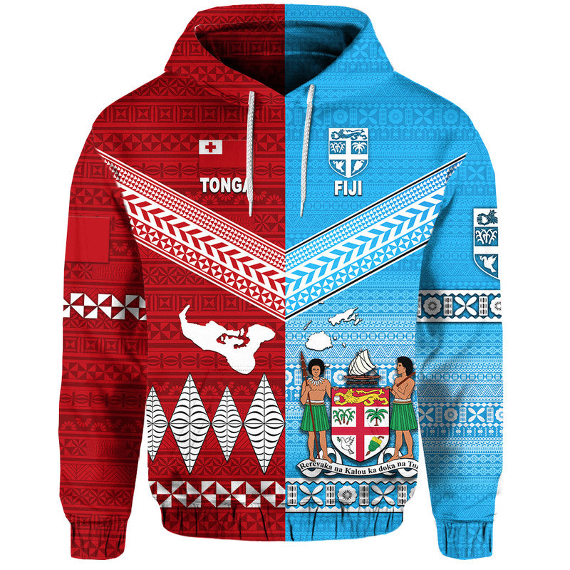 Tonga And Fiji Zip Up And Pullover Hoodie Together