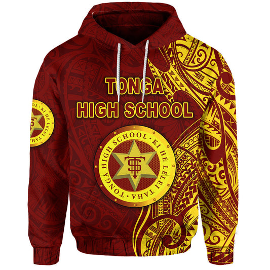 Custom Text Tonga High School Hoodie Simple Vibes Maroon, Custom Text And Number