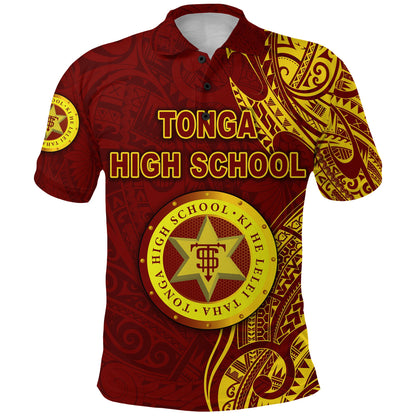 Custom Personalised Tonga High School Polo Shirt Simple Vibes - Maroon, Custom Text And Number