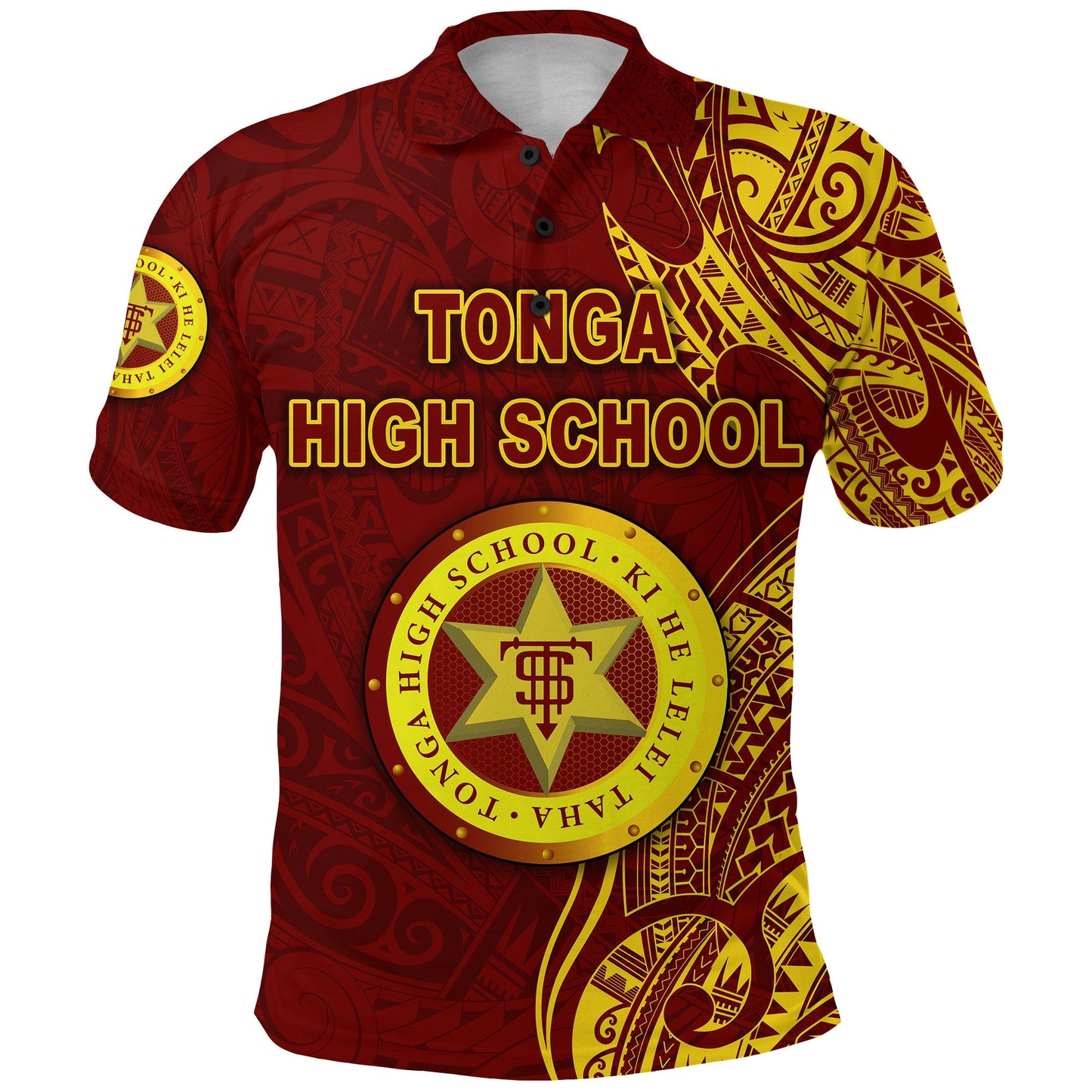 Tonga High School Polo Shirt Simple Vibes - Maroon