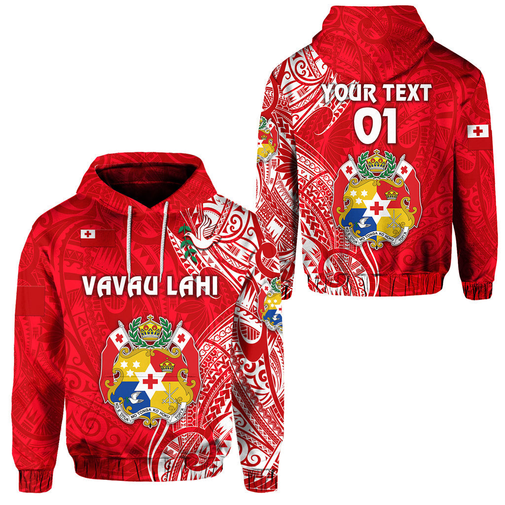 (VAVAU LAHI) Tonga Coat Of Arms Hoodie Simple Vibes Bright Red