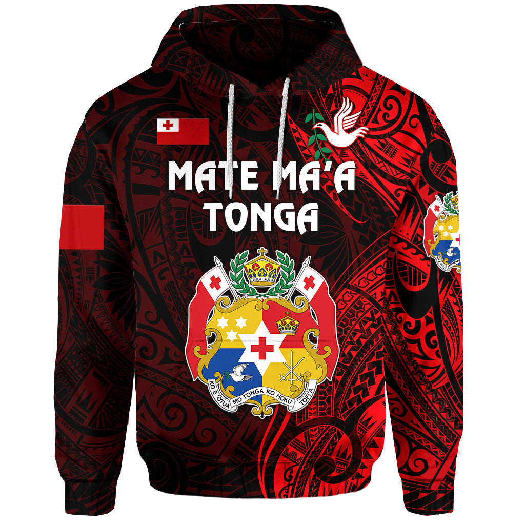 Tonga Coat Of Arms Hoodie Simple Vibes Red