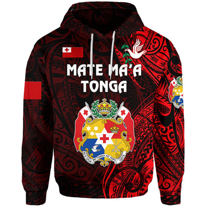 Tonga Coat Of Arms Hoodie Simple Vibes Red