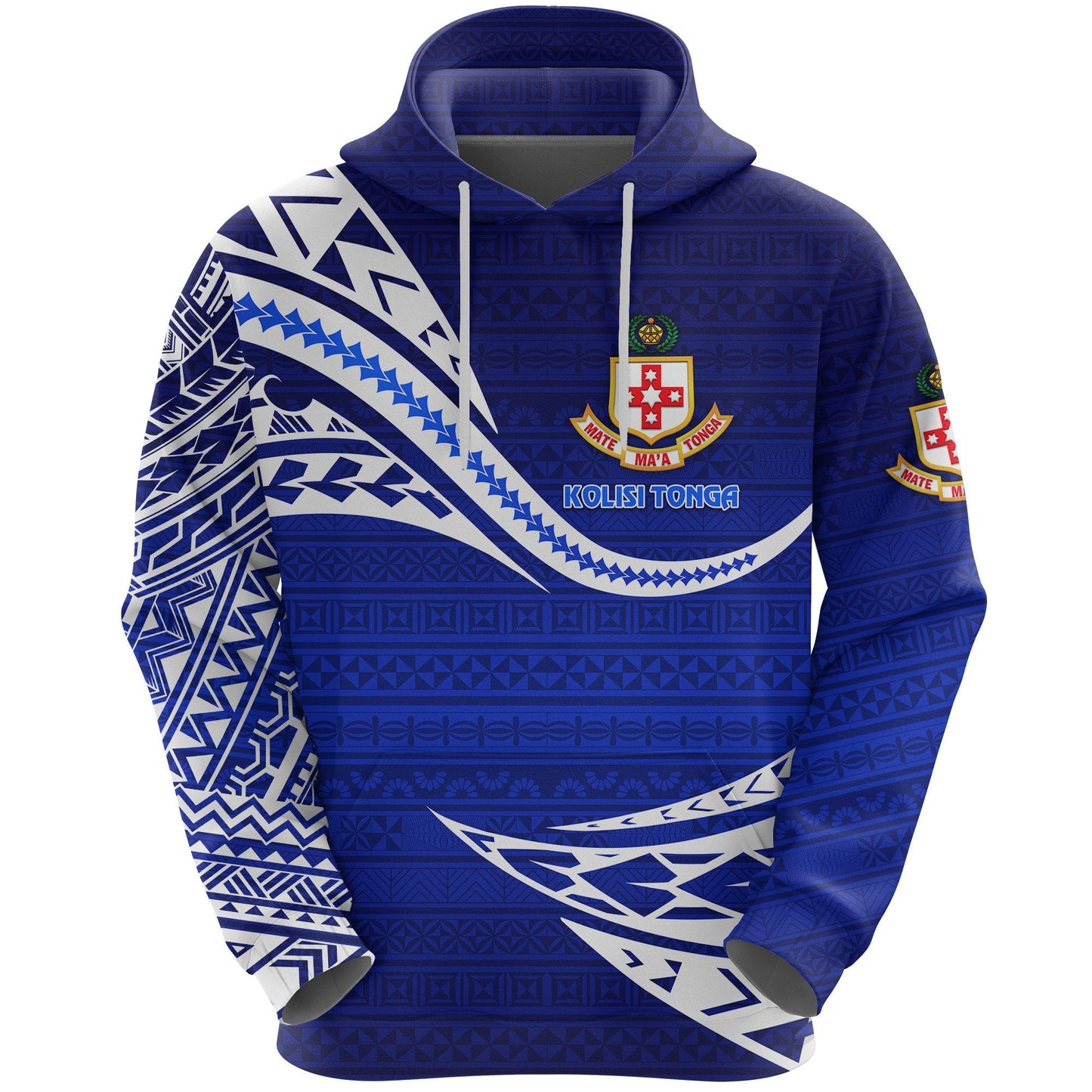 Custom Text Kolisi Tonga Hoodie Mate Ma'a Tonga Unique Version Blue, Custom Text and Number