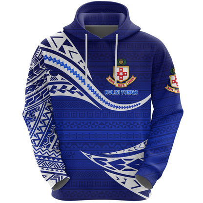 Custom Text Kolisi Tonga Hoodie Mate Ma'a Tonga Unique Version Blue, Custom Text and Number