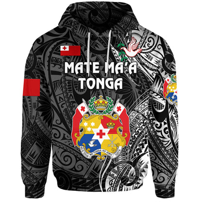Tonga Coat Of Arms Hoodie Simple Vibes Black