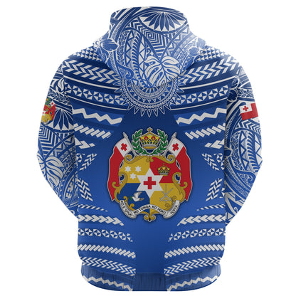 Mate Ma'a Tonga Rugby Hoodie Polynesian Creative Style Blue