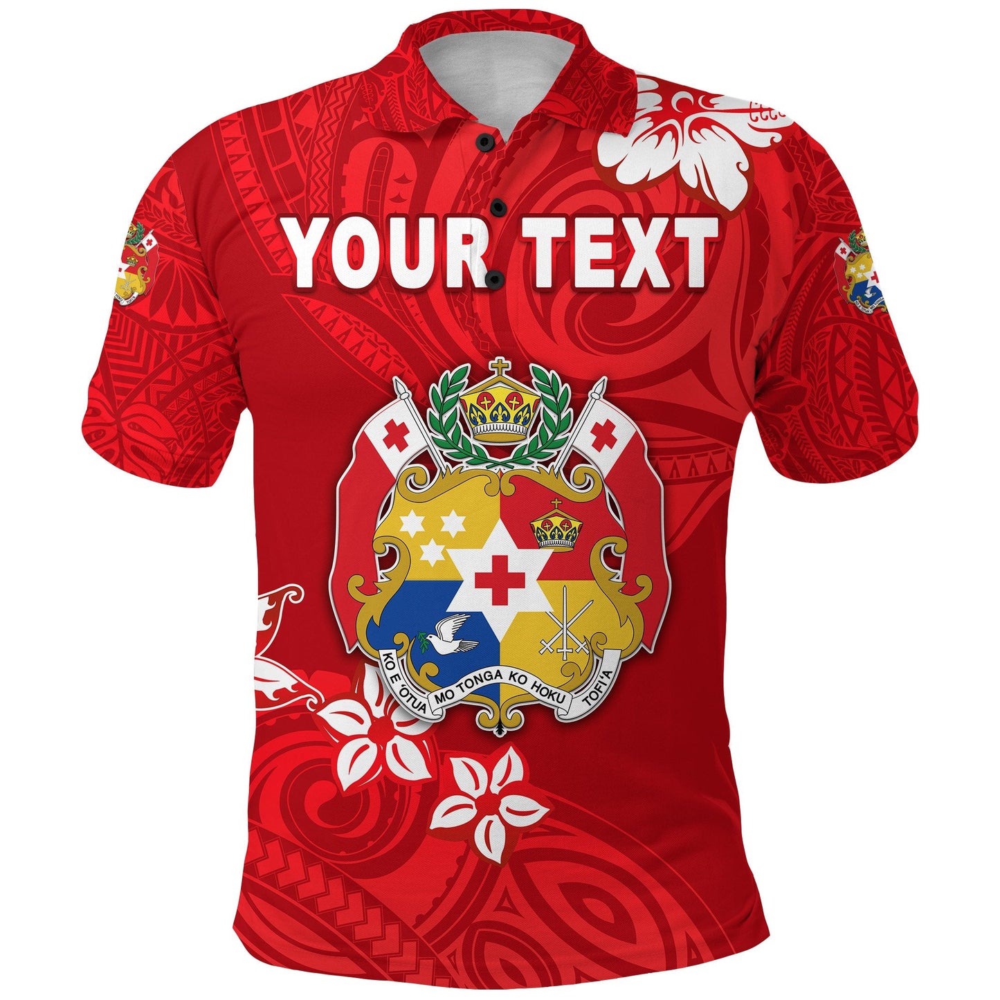 Custom Personalised Mate Ma'a Tonga Rugby Polo Shirt Polynesian Unique Vibes - Full Red