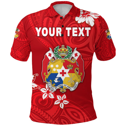 Custom Personalised Mate Ma'a Tonga Rugby Polo Shirt Polynesian Unique Vibes - Full Red