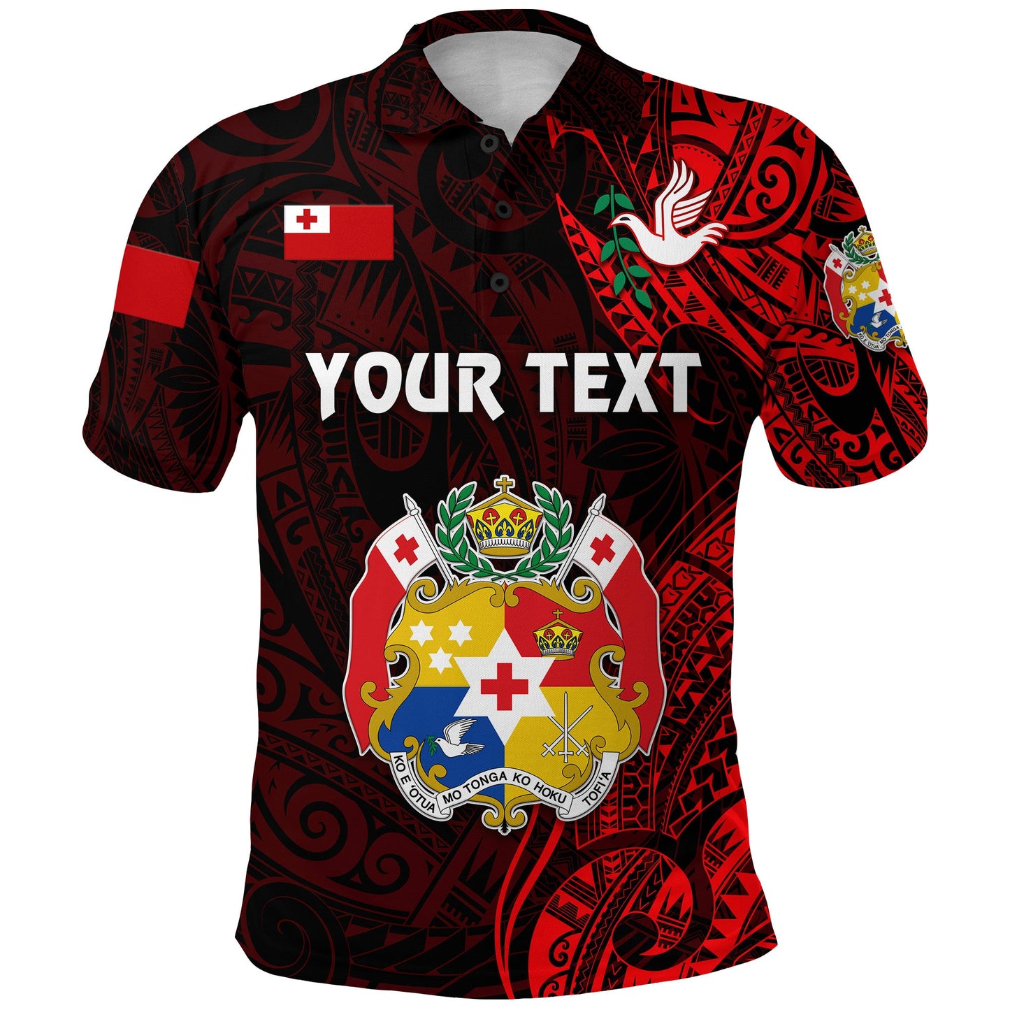 Custom Personalised Tonga Coat Of Arms Polo Shirt Simple Vibes - Red