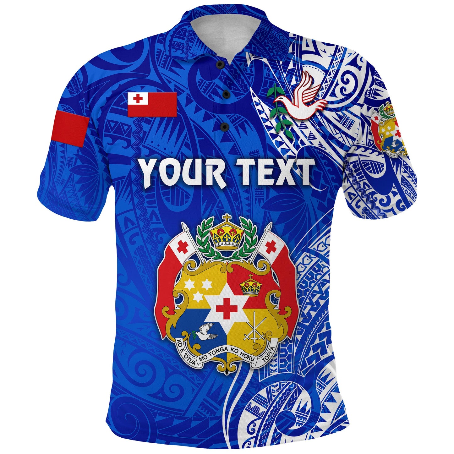 Custom Personalised Tonga Coat Of Arms Polo Shirt Simple Vibes - Blue