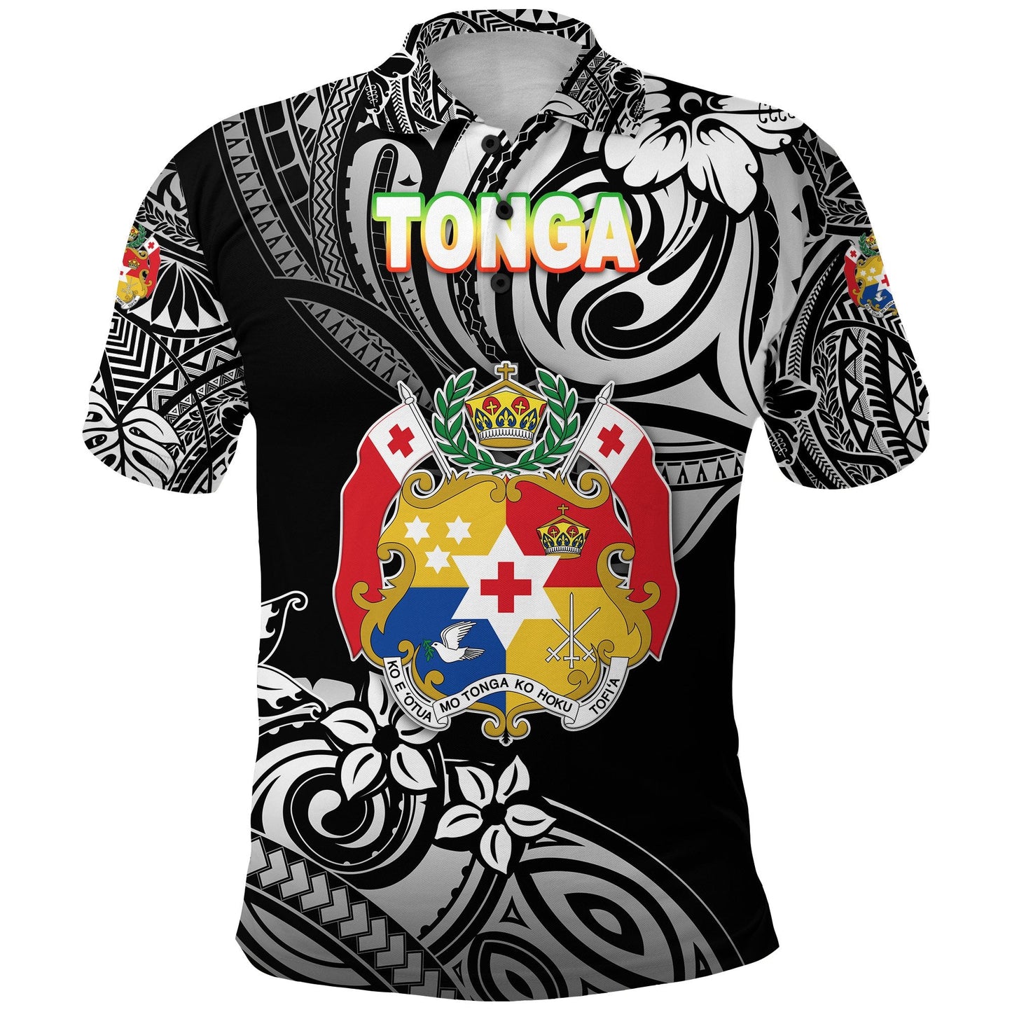 Mate Ma'a Tonga Rugby Polo Shirt Polynesian Unique Vibes - Black