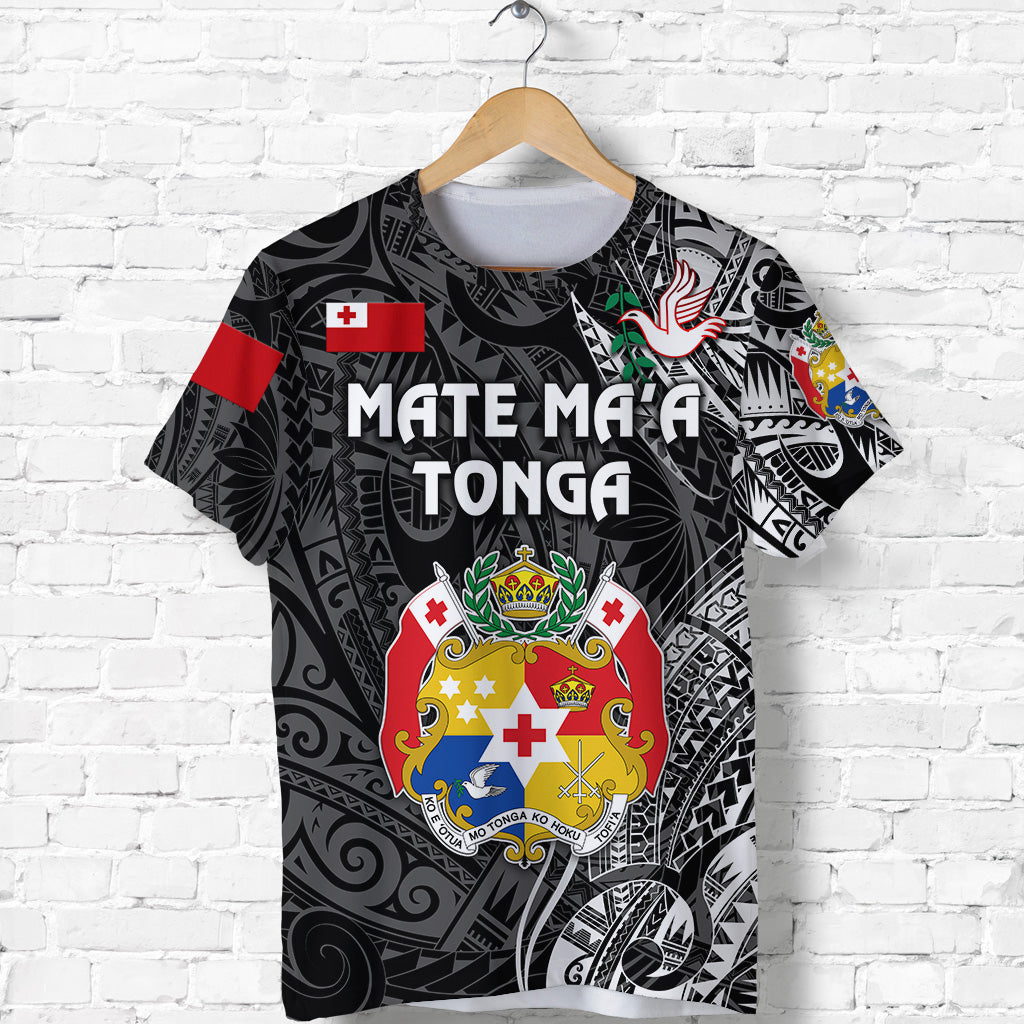 Tonga Coat Of Arms T Shirt Simple Vibes - Black