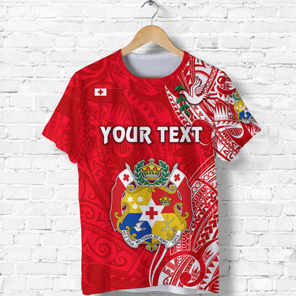 Custom Personalised Tonga Coat Of Arms T Shirt Simple Vibes - Bright Red