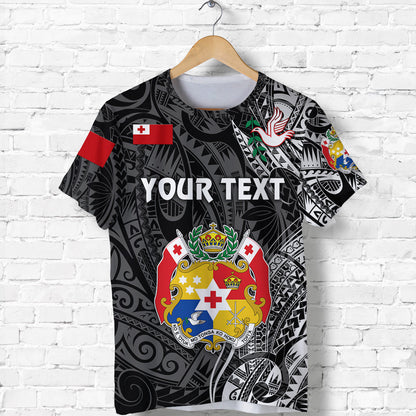 (Custom Personalised) Tonga Coat Of Arms T Shirt Simple Vibes Black