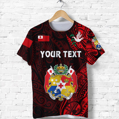 Custom Personalised Tonga Coat Of Arms T Shirt Simple Vibes - Red
