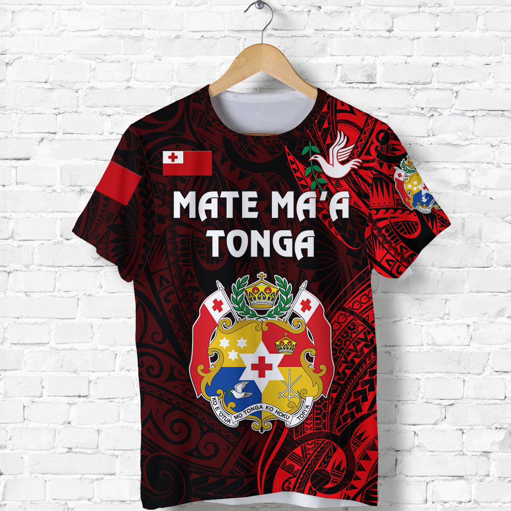 Tonga Coat Of Arms T Shirt Simple Vibes - Red