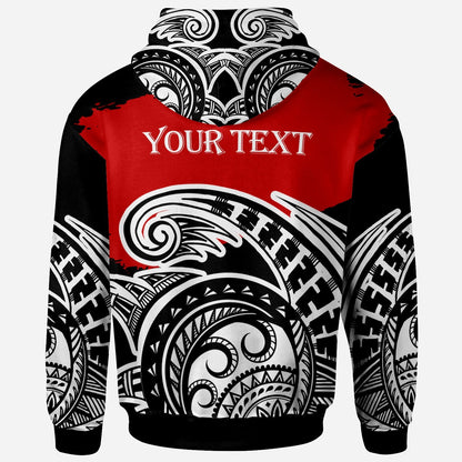 Tonga Hoodie Ethnic Style With Round Black White Pattern