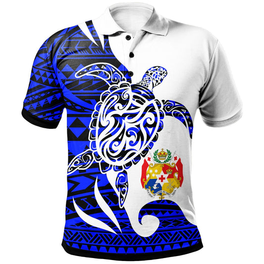 Tonga Polo Shirt - Mega Turtle Printed White Shirt