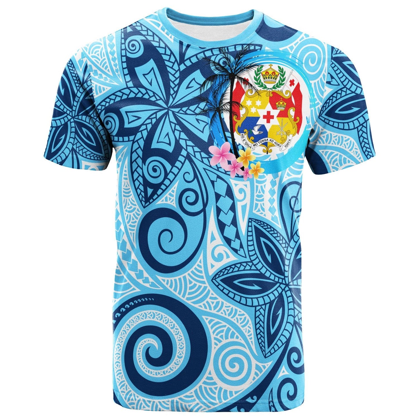 Tonga T - Shirt - Tribal Plumeria Pattern