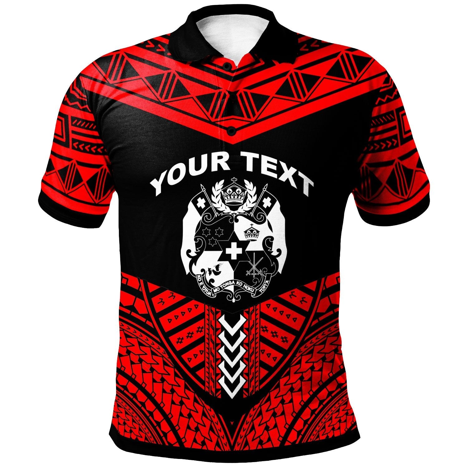 Tonga Custom Personalised Polynesian Polo Shirt - Tribal Pattern Cool Style Red Color