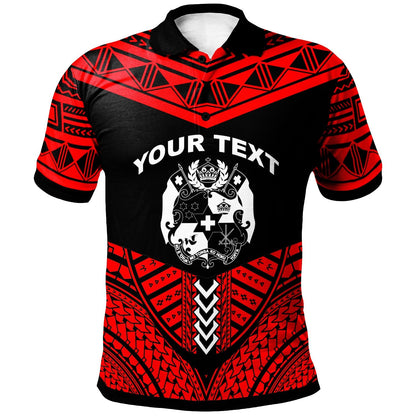Tonga Custom Personalised Polynesian Polo Shirt - Tribal Pattern Cool Style Red Color