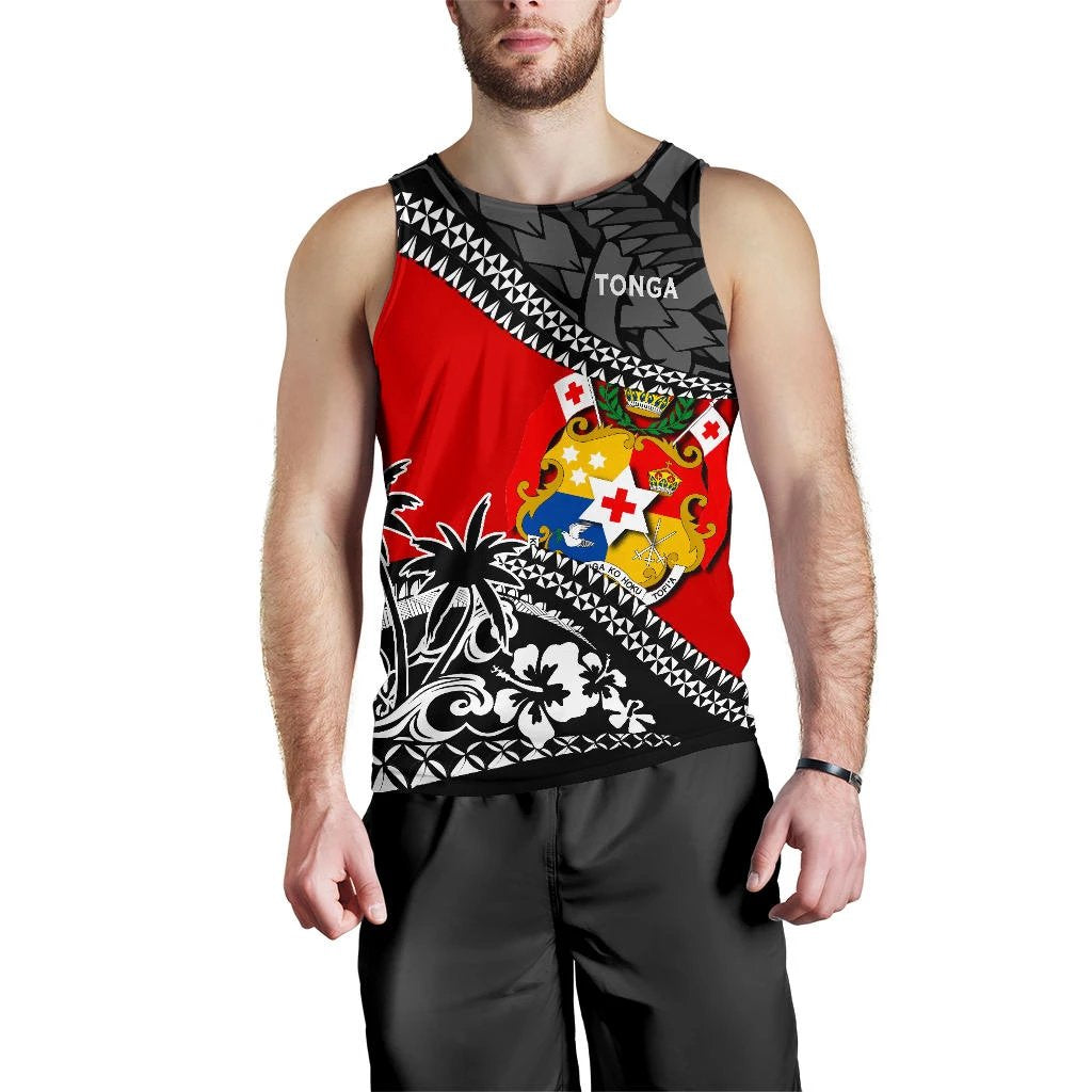 Tonga Men Tank Top Polynesian Style Fall In The Wave