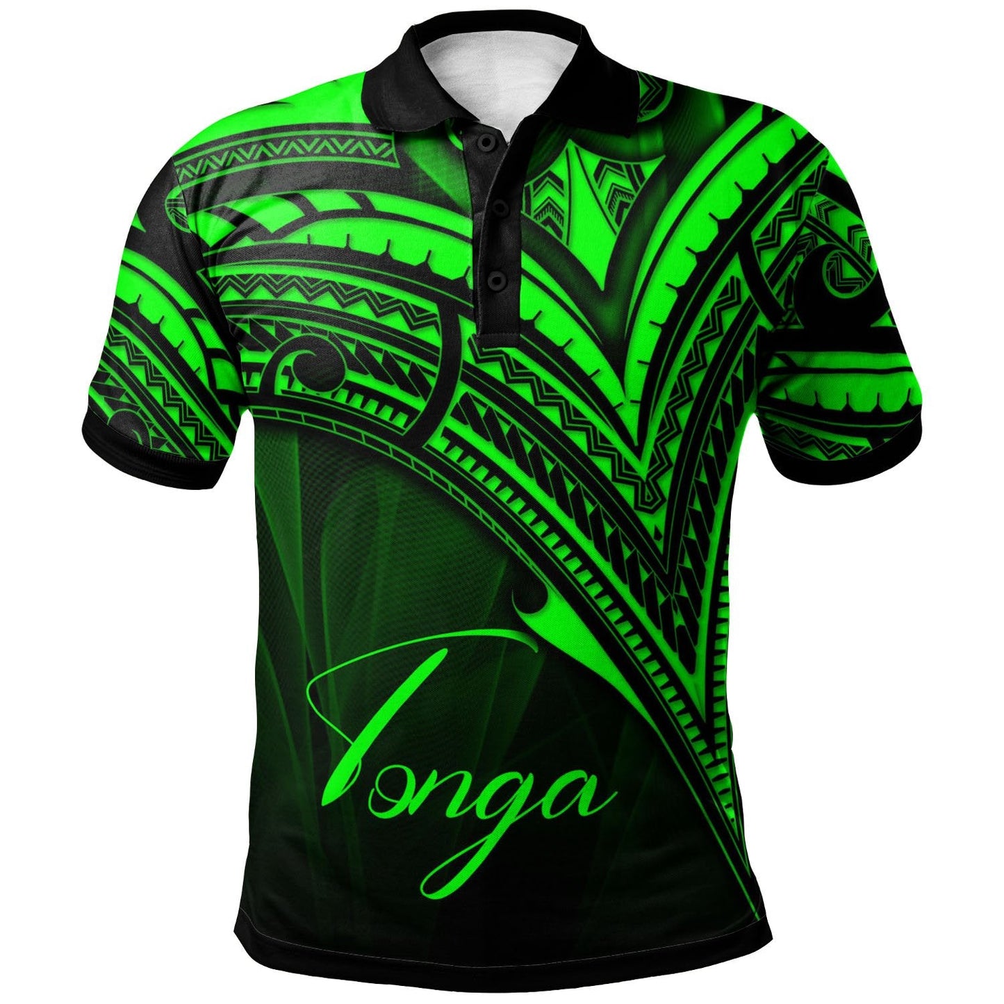 Tonga Polo Shirt - Green Color Cross Style