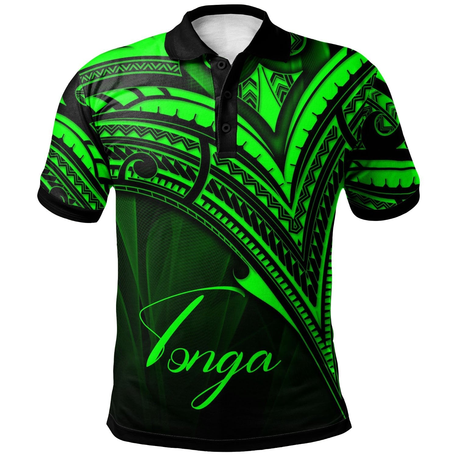 Tonga Polo Shirt - Green Color Cross Style