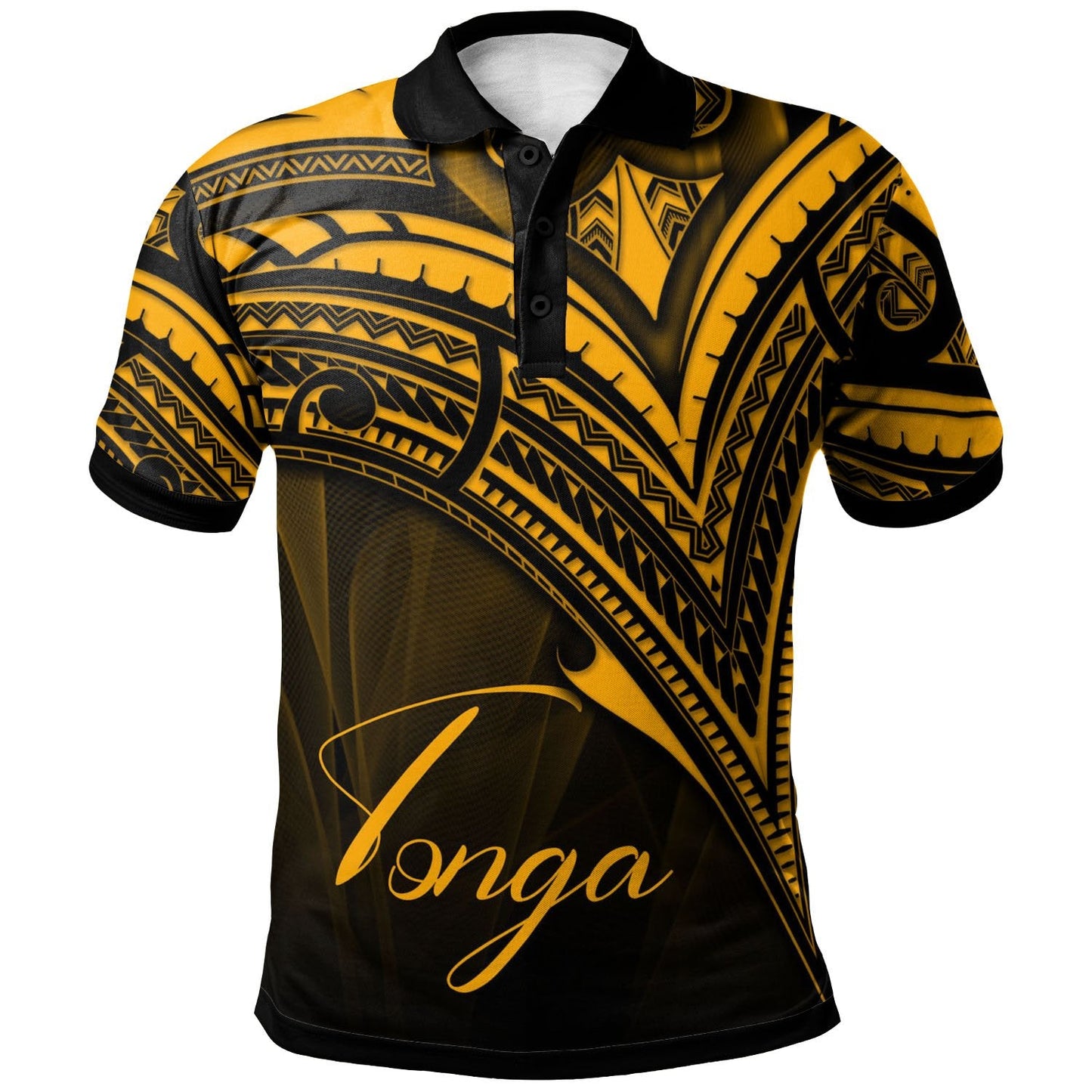 Tonga Polo Shirt - Gold Color Cross Style