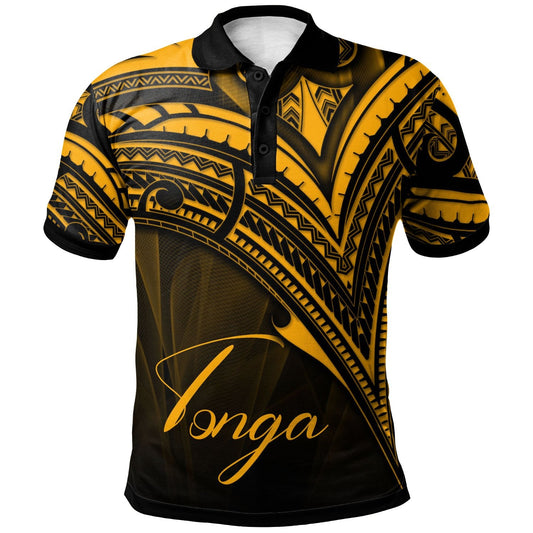 Tonga Polo Shirt - Gold Color Cross Style