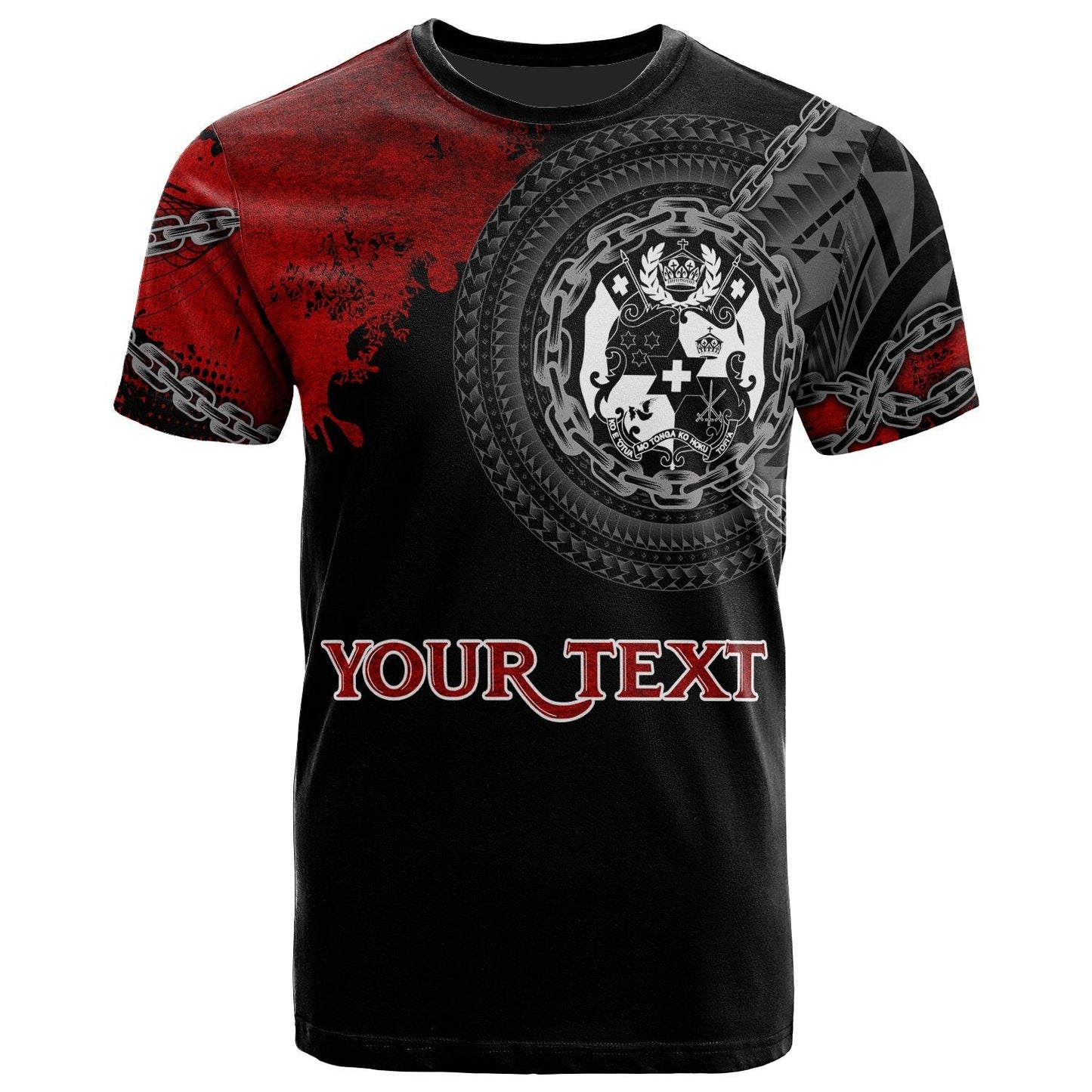 Tonga Polynesian Personalised T-Shirt - Polynesian Chain Style