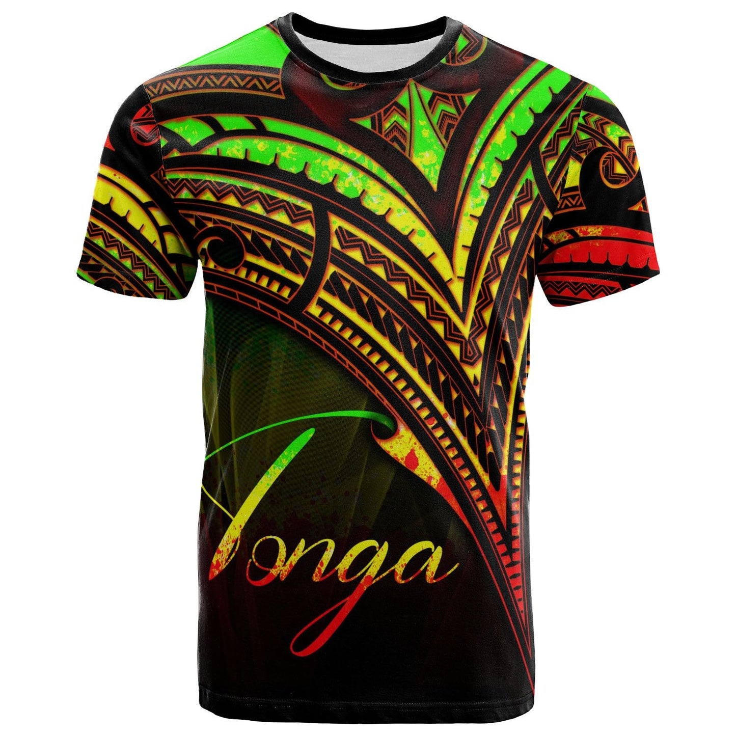 Tonga T - Shirt - Reggae Color Cross Style