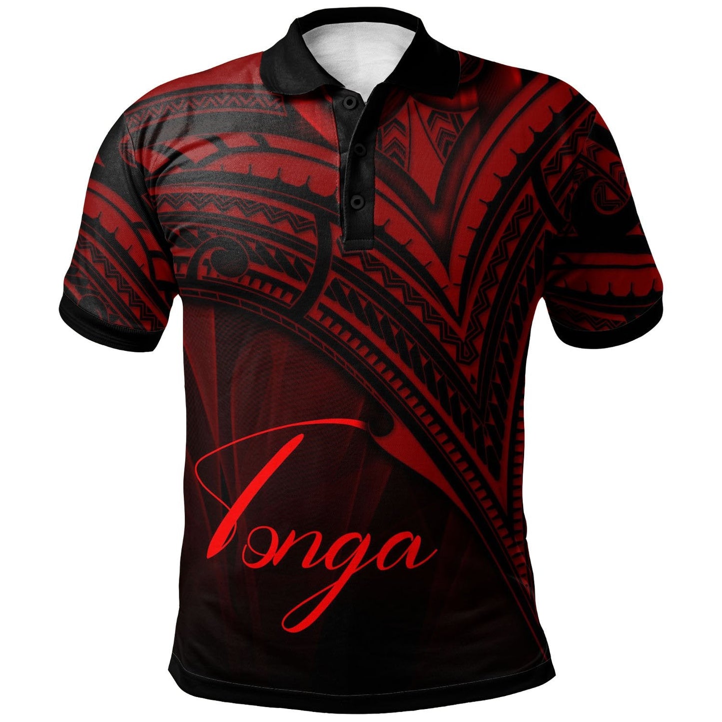 Tonga Polo Shirt - Red Color Cross Style