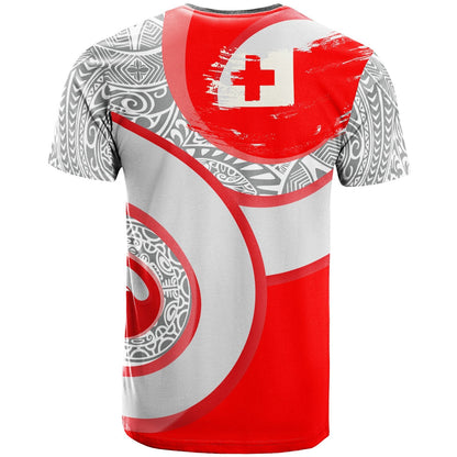 Tonga Polynesian T - Shirt - Spirit Style Gray Red Color