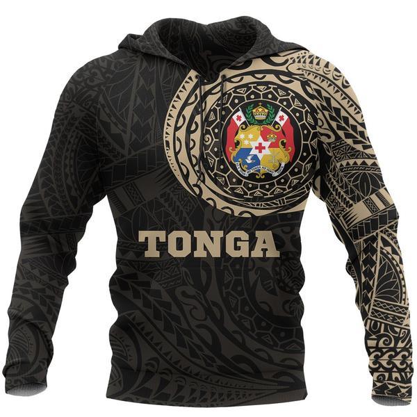 Tonga Hoodie Tonga Coat Of Arms Polynesian Tattoo Style Blue