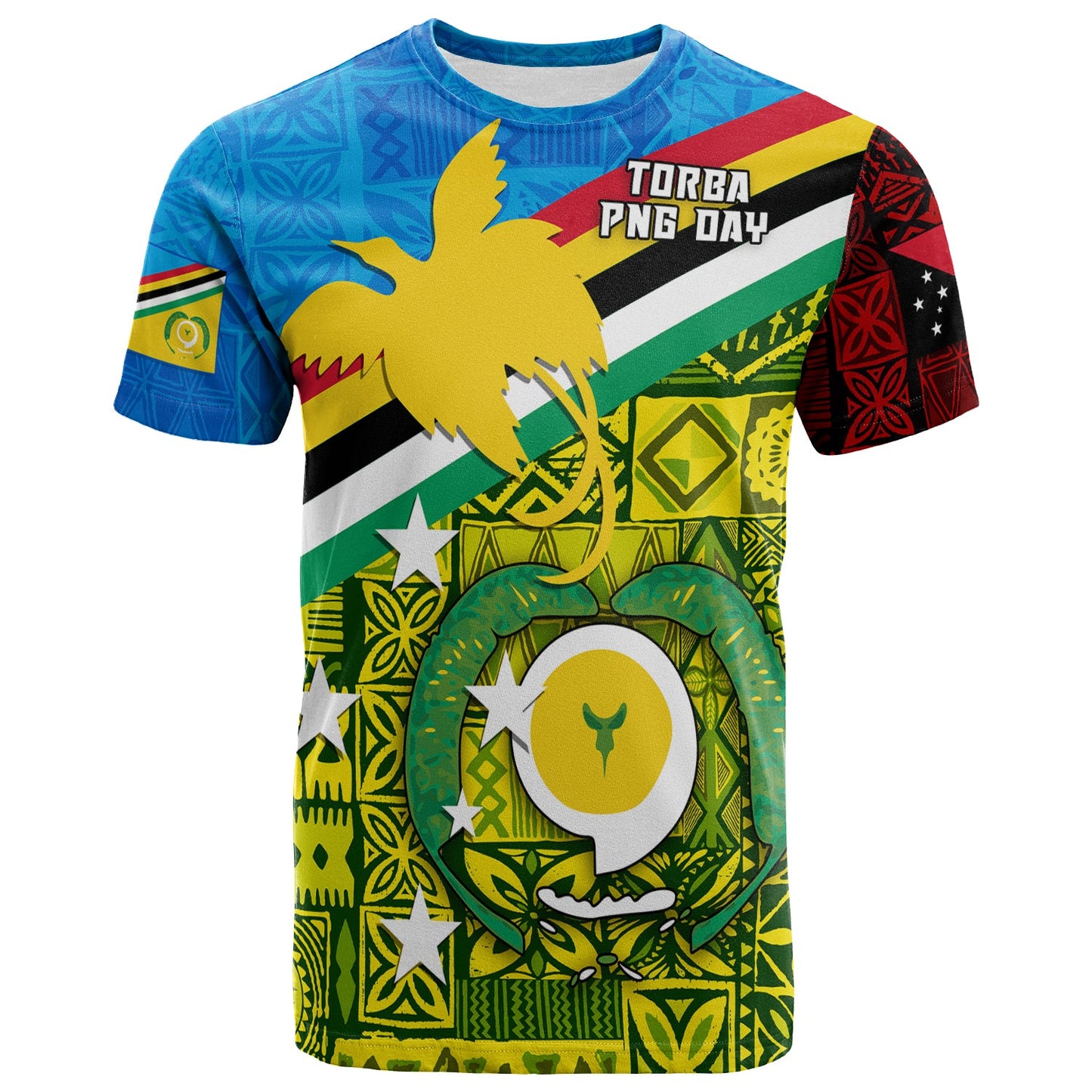 Torba Png Day T Shirt Vanuatu And Papua New Guinea - Combine Flag Design