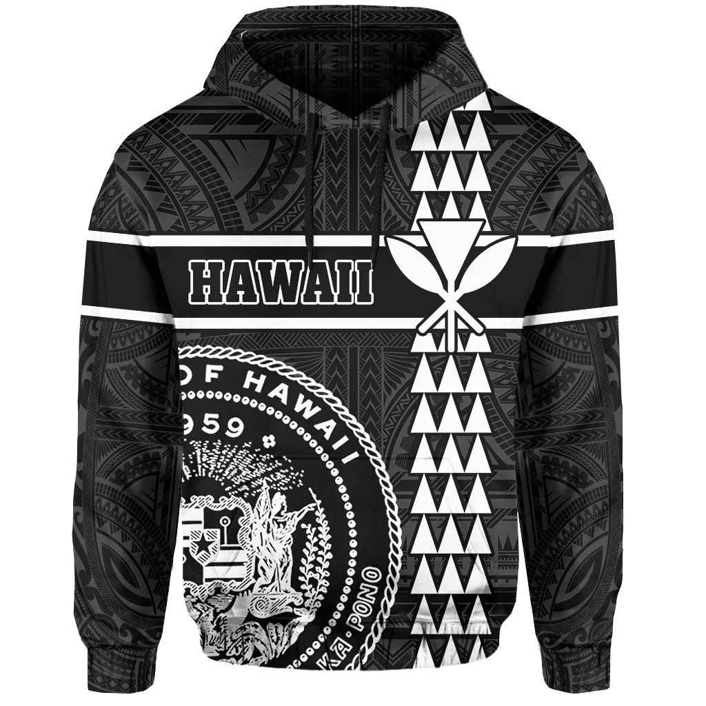 Polynesian Kakau Kanaka Seal Of Hawaii Hoodie White