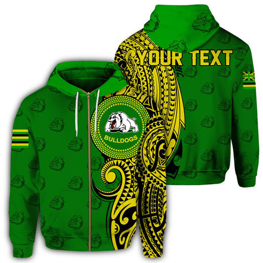 Personalized Hawaii Hoodie Kaimuki High Tribal Kakau Zip Hoodie AH