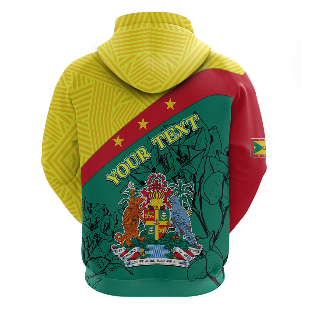 Custom Grenada Hoodie Coat Of Arms With Bougainvillea Flowers