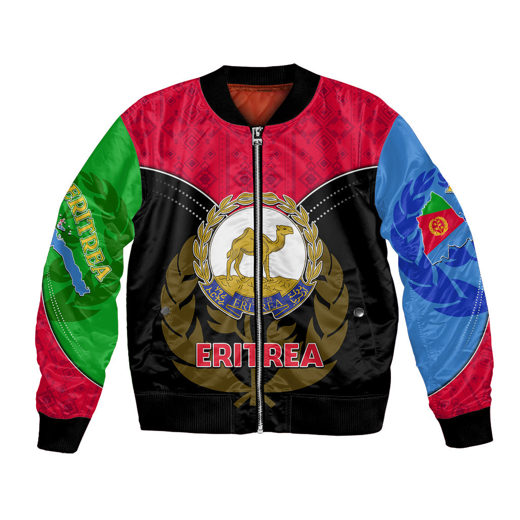 Eritrea Bomber Jacket Coat Of Arms And Map With Cross