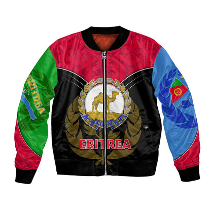 Eritrea Bomber Jacket Coat Of Arms And Map With Cross