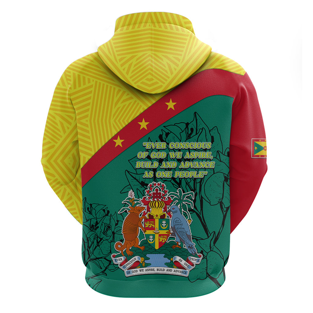 Grenada Hoodie Coat Of Arms With Bougainvillea Flowers