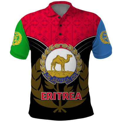 Eritrea Polo Shirt Coat Of Arms And Map With Cross