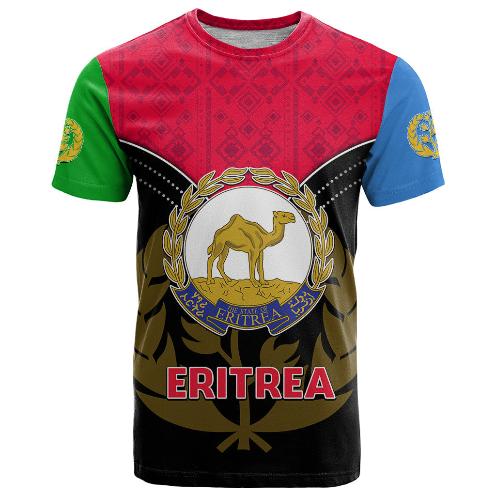 Eritrea T Shirt Coat Of Arms And Map With Cross