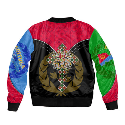 Eritrea Bomber Jacket Coat Of Arms And Map With Cross