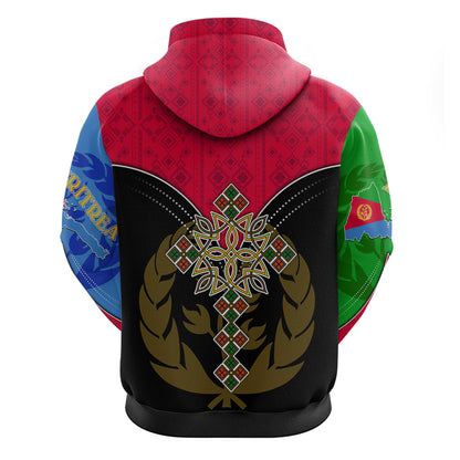 Eritrea Hoodie Coat Of Arms And Map With Cross