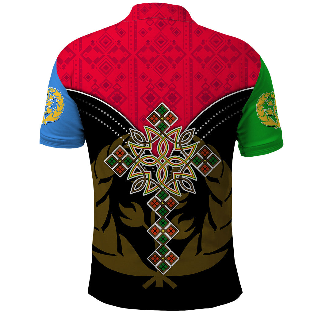 Eritrea Polo Shirt Coat Of Arms And Map With Cross