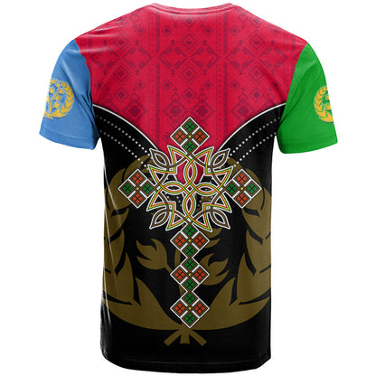 Eritrea T Shirt Coat Of Arms And Map With Cross